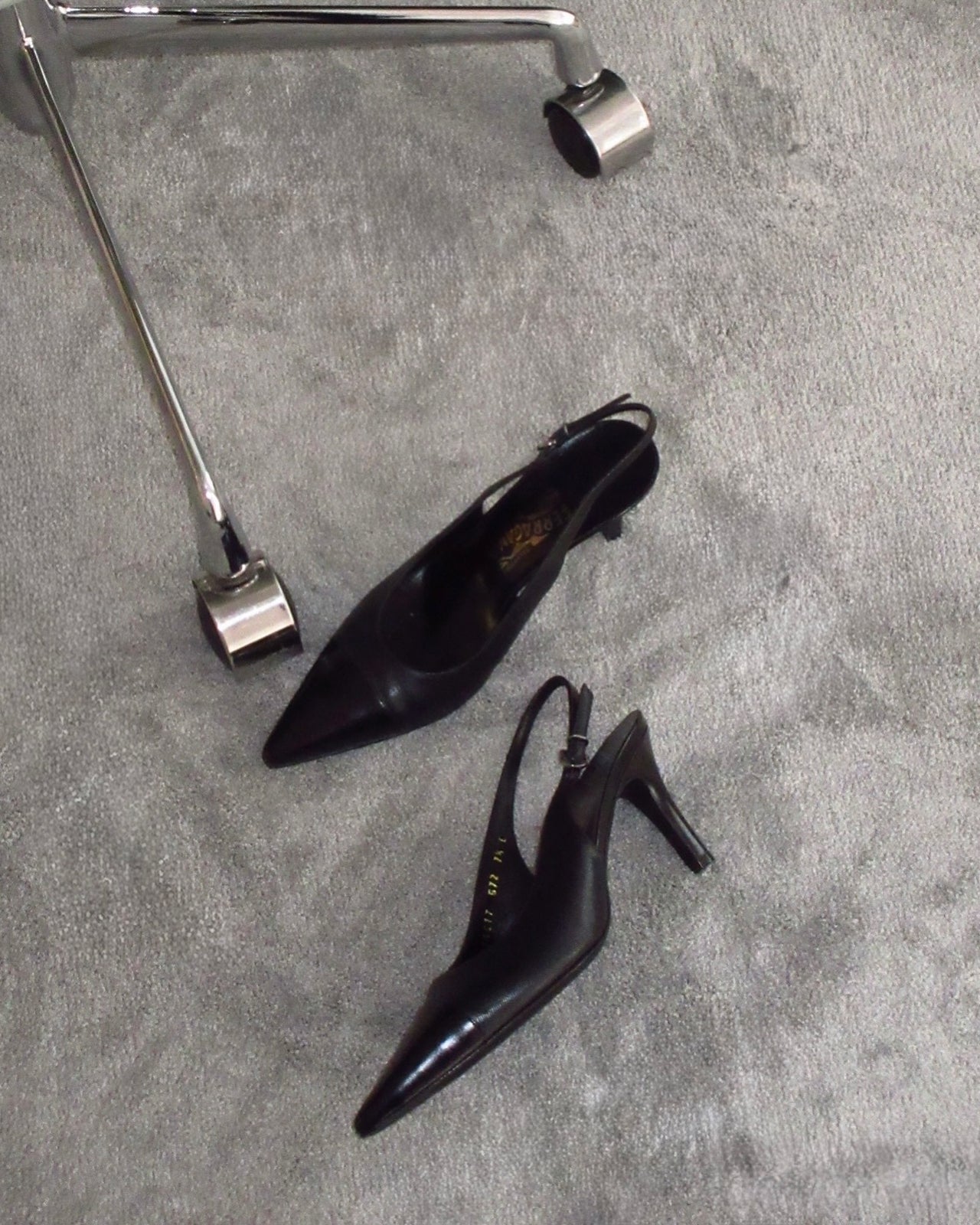 Ferragamo Saffiano Leather Slingback Pumps