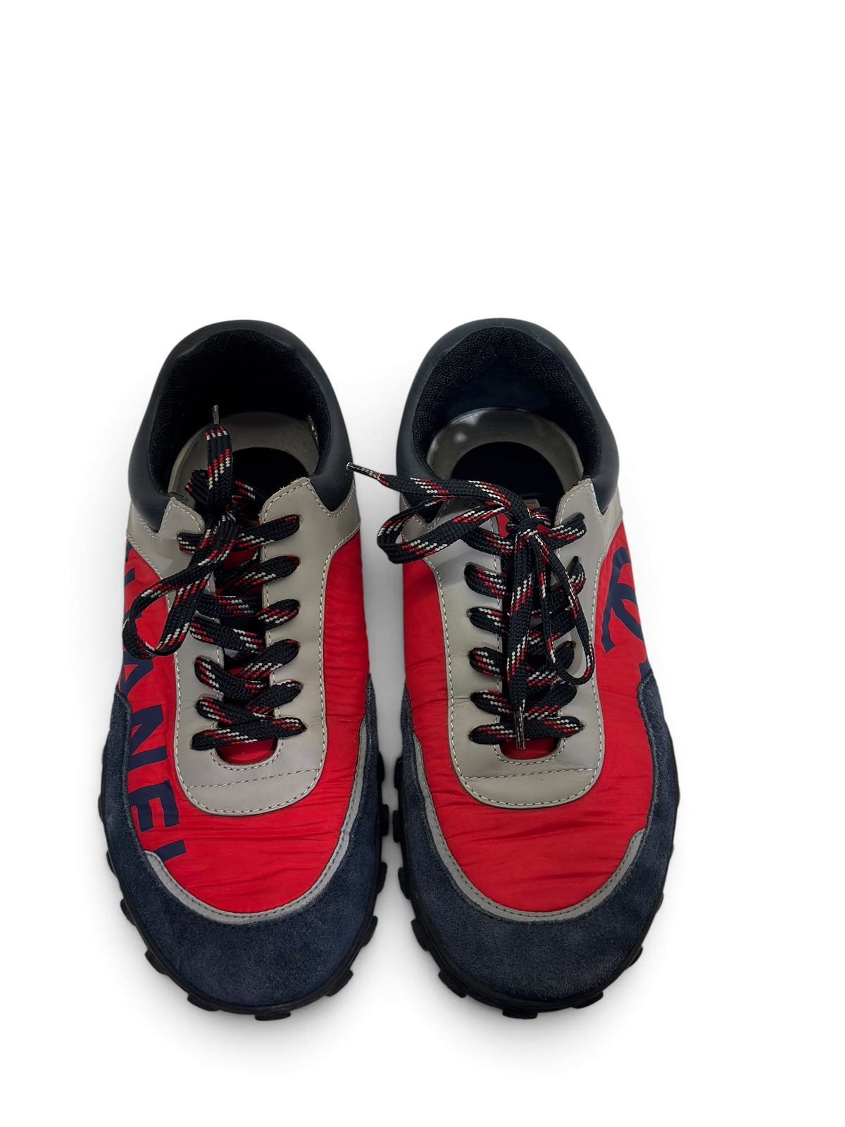 Chanel SS18 Suede and Technical Nylon CC Runner Sneakers