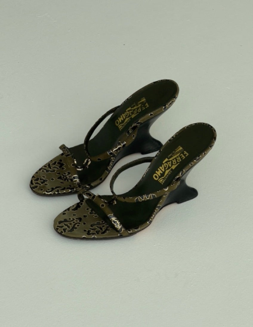 Ferragamo Wedge Sandal Heels