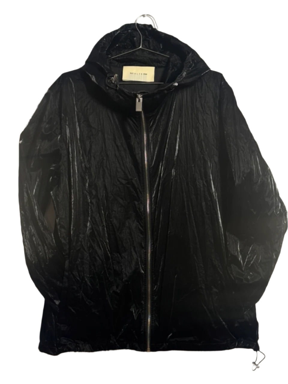 1017 ALYX 9SM Nightrider Black Crinkle Nylon Hooded Jacket