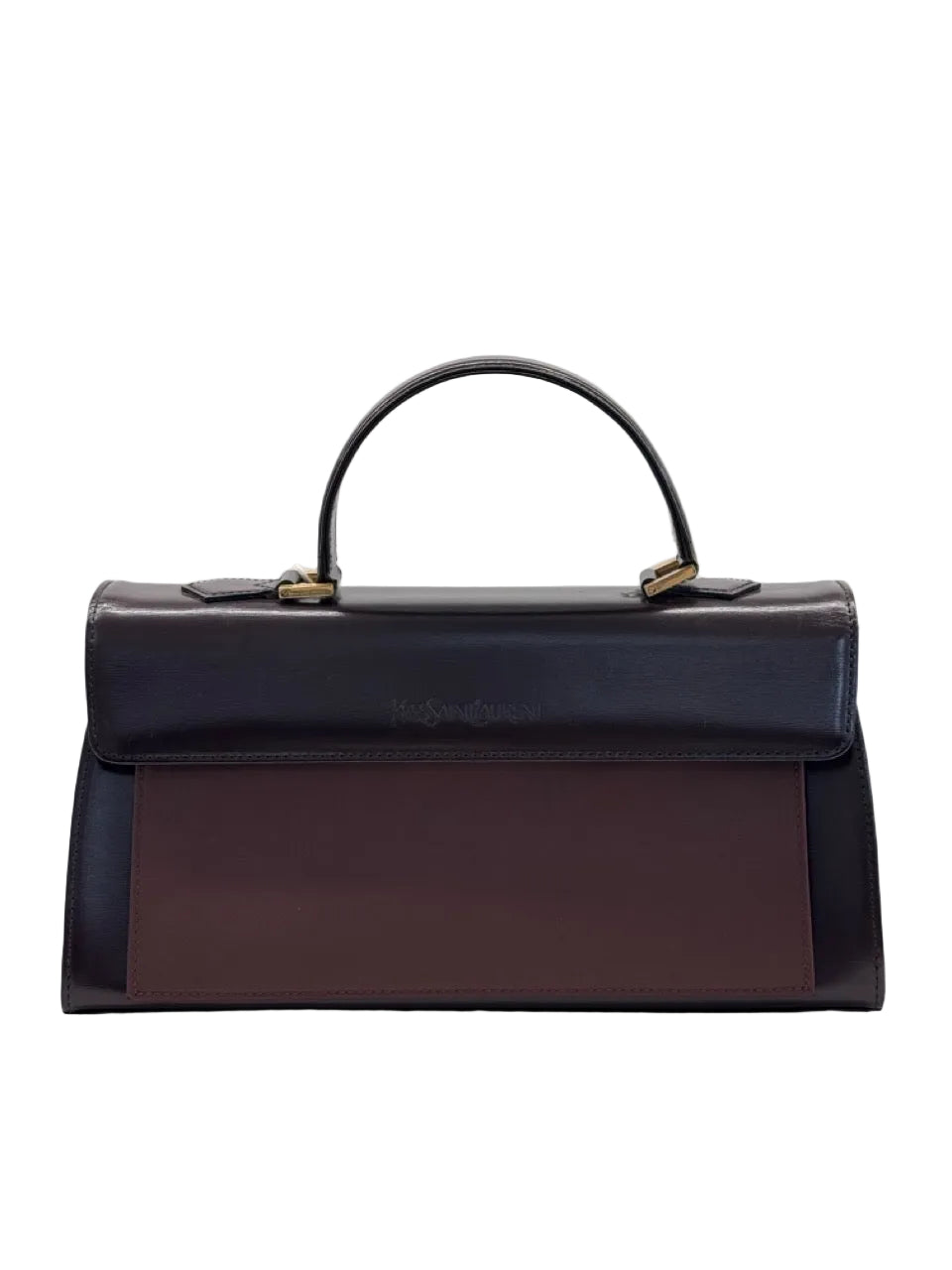 Yves Saint Laurent Two Tone Leather Top Handle Bag