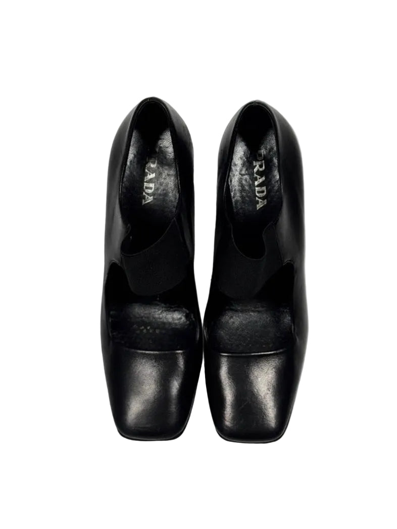 Prada Black Leather Mary Jane Square Toe Pumps LE DEPARTMENT Prada Black Leather Mary Jane Square Toe Pumps LE DEPARTMENT