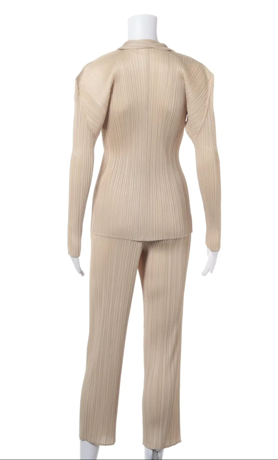 Issey Miyake Pleats Please Beige Two-Piece Set