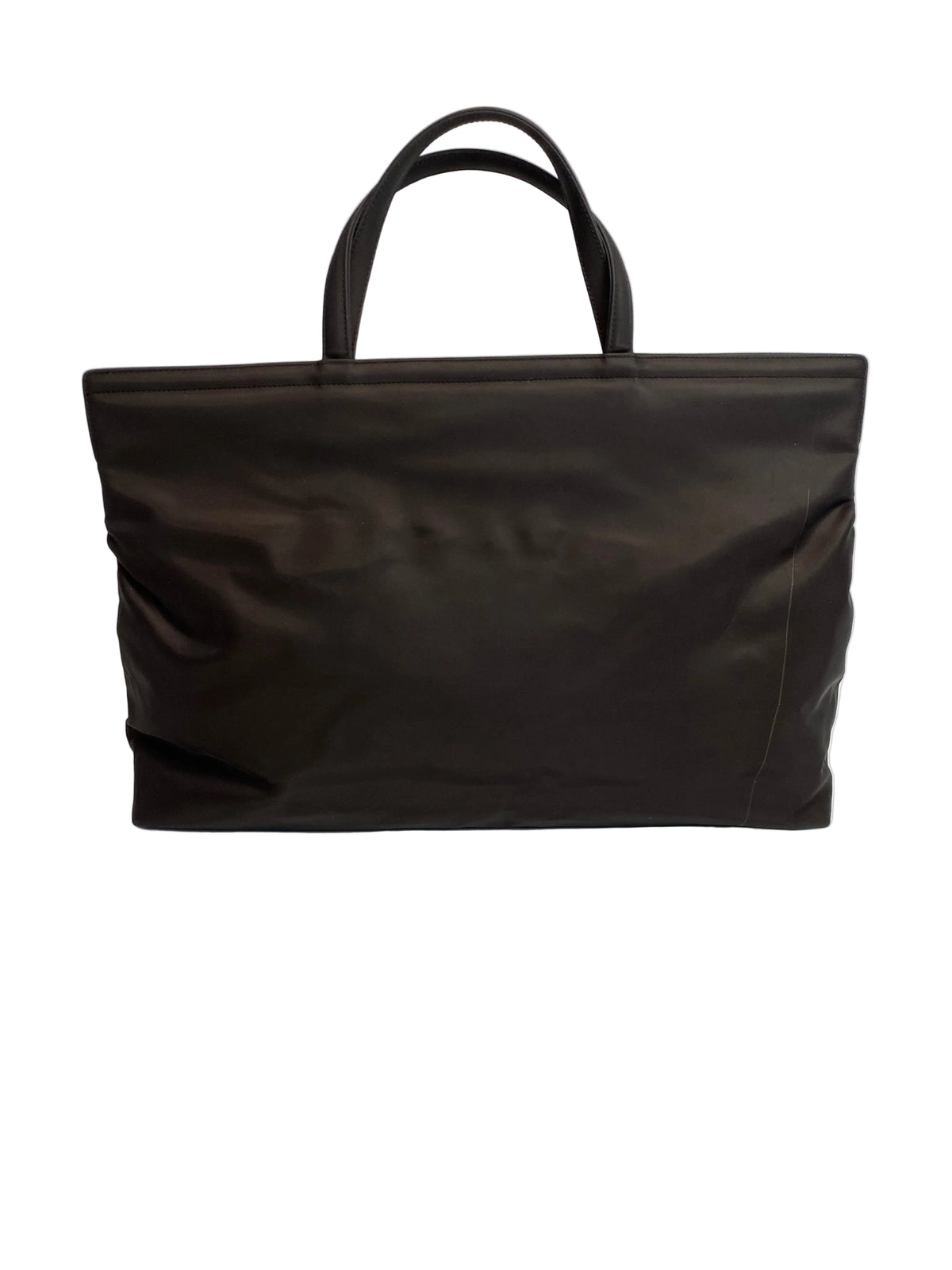 Ferragamo Vintage Oversized Deep Brown Nylon Tote Bag