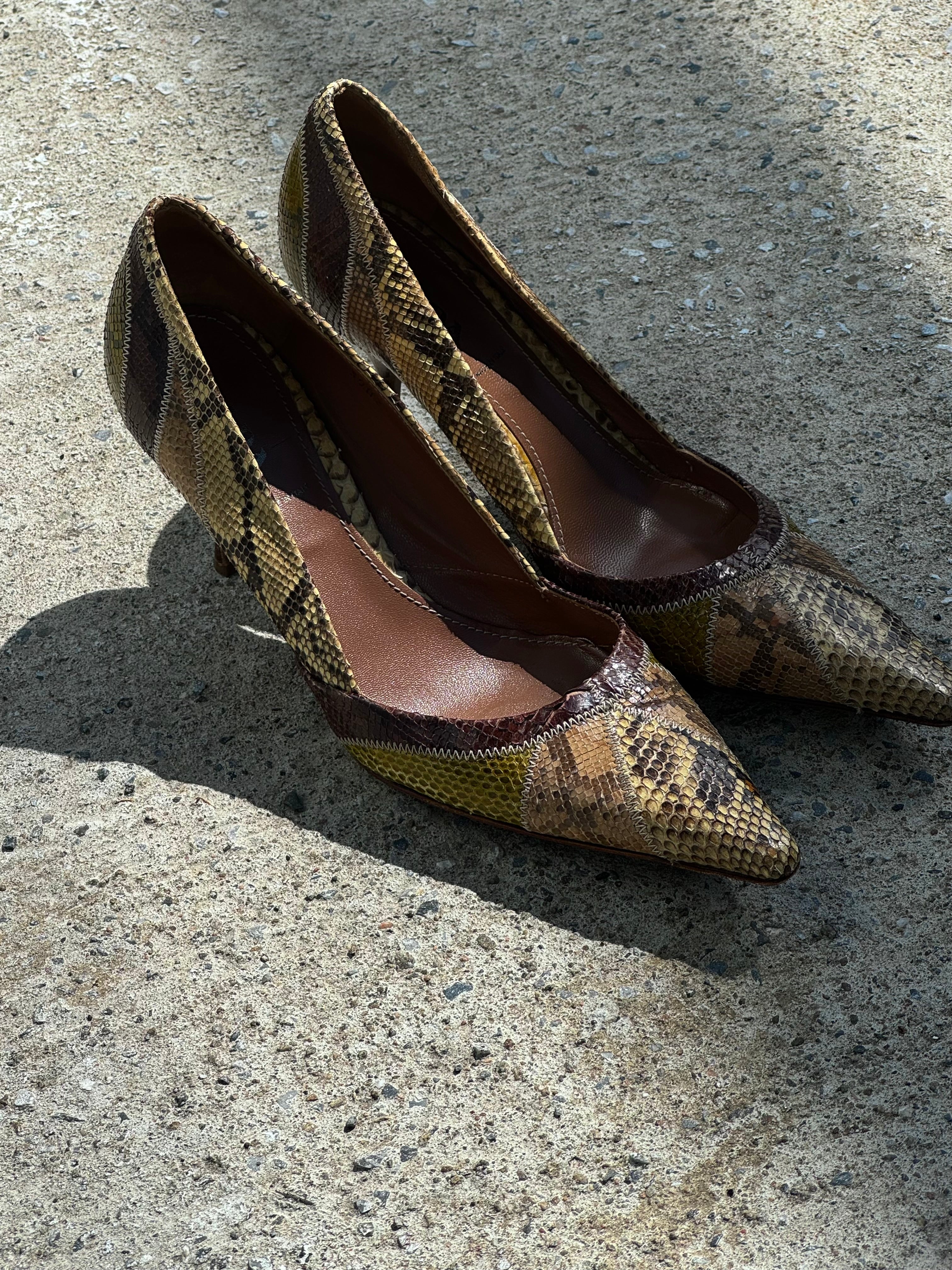 Prada Snakeprint Patchwork Pumps – LE DEPARTMENT