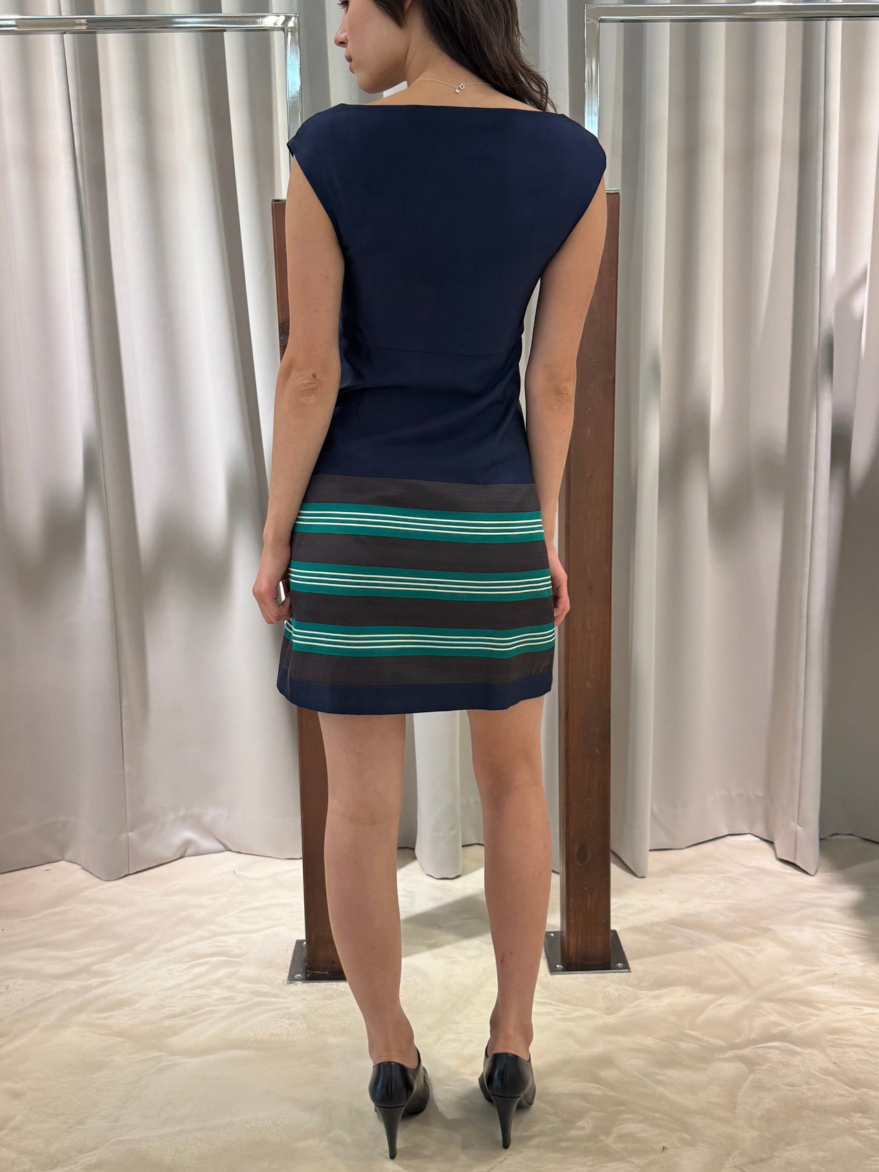 Prada Striped Nylon Shift Dress