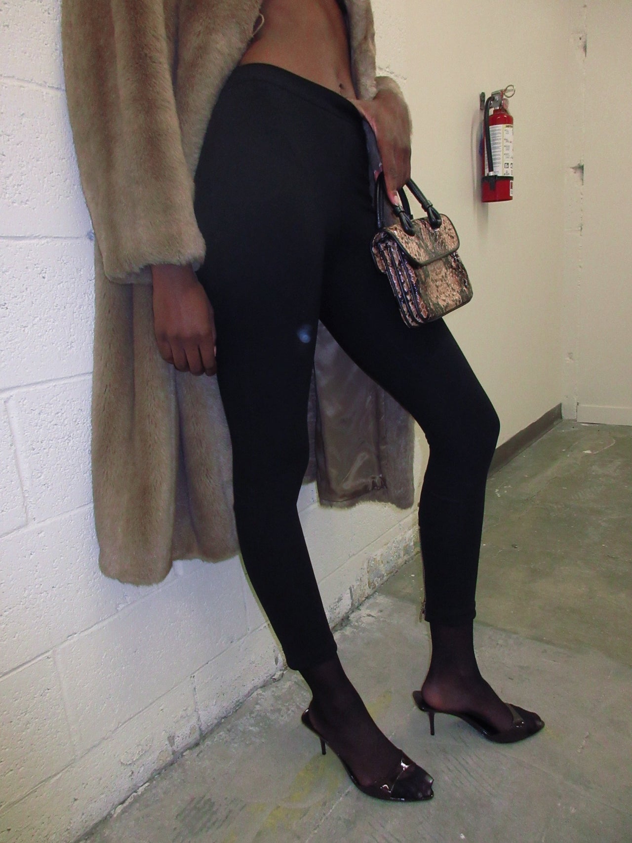 GIVENCHY BLACK ZIP CUFF LEGGINGS