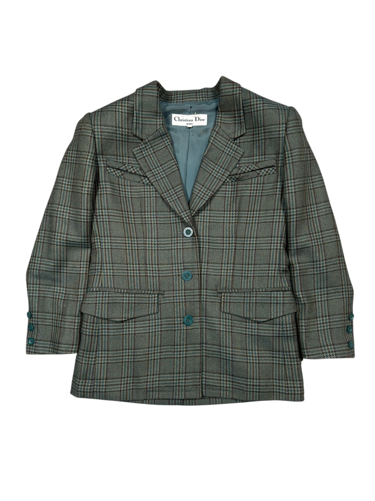 Christian Dior Sports Plaid Tailored Blazer