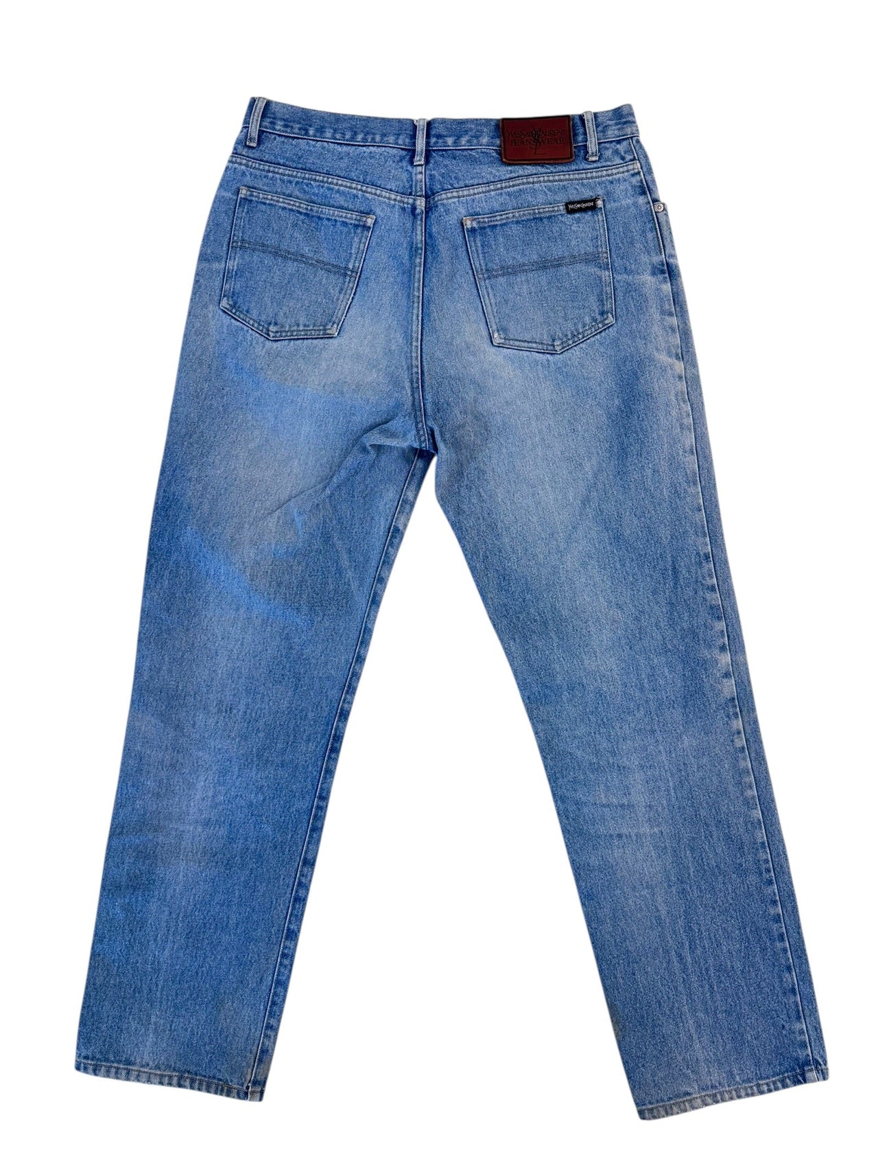 Blue jeans on a white background