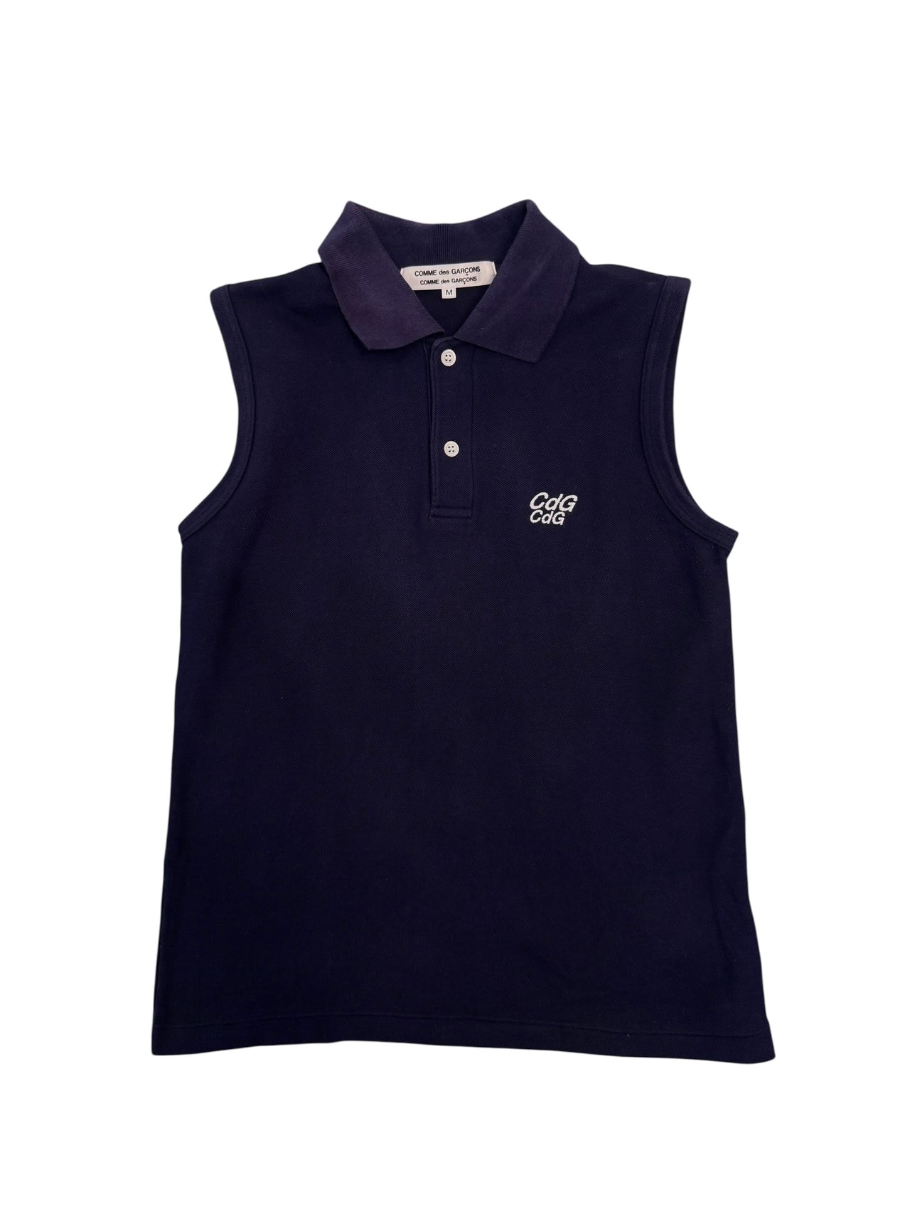 COMME des GARÇONS A/D 2004 CdG Logo Sleeveless Polo Top
