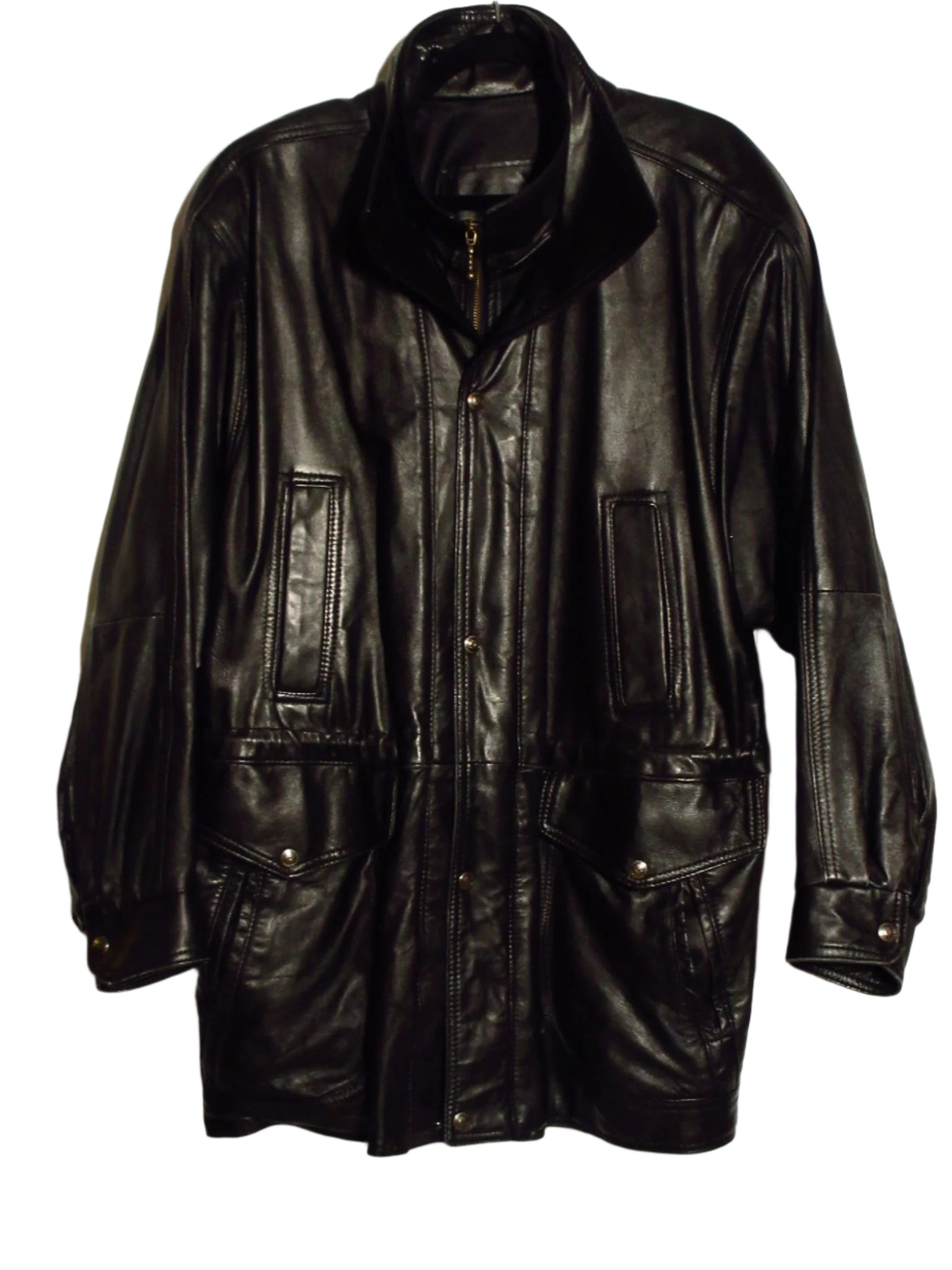Vintage Oversized High Collar Leather Jacket Vintage Oversized High Collar Leather Jacket