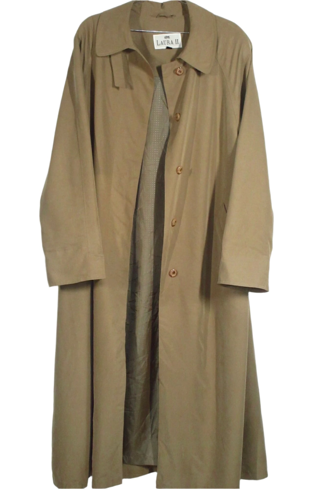 Vintage Beige Maxi Trench Coat