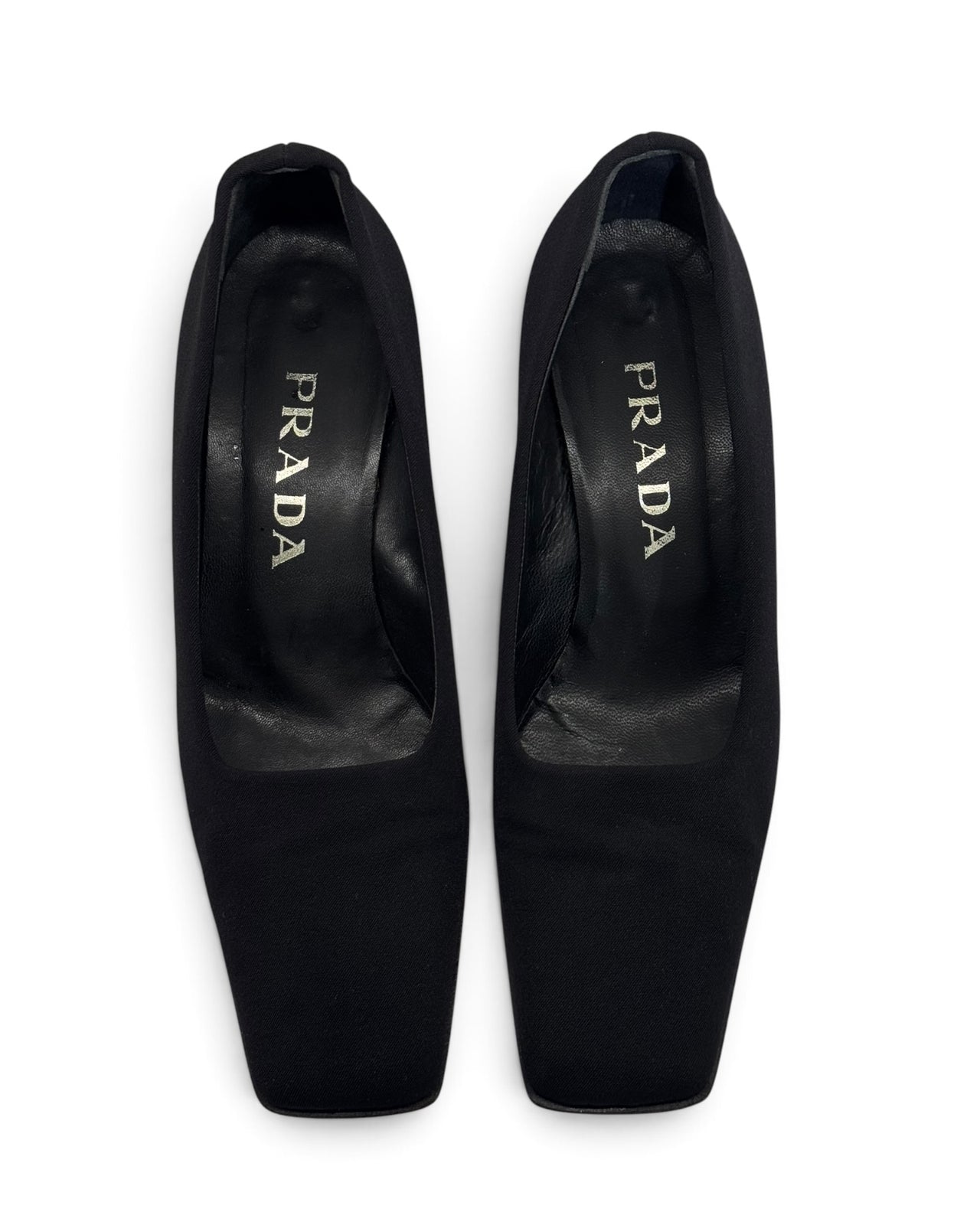 Prada Archive SS98 Geometric Sculpted Heel Square-Toe Pumps