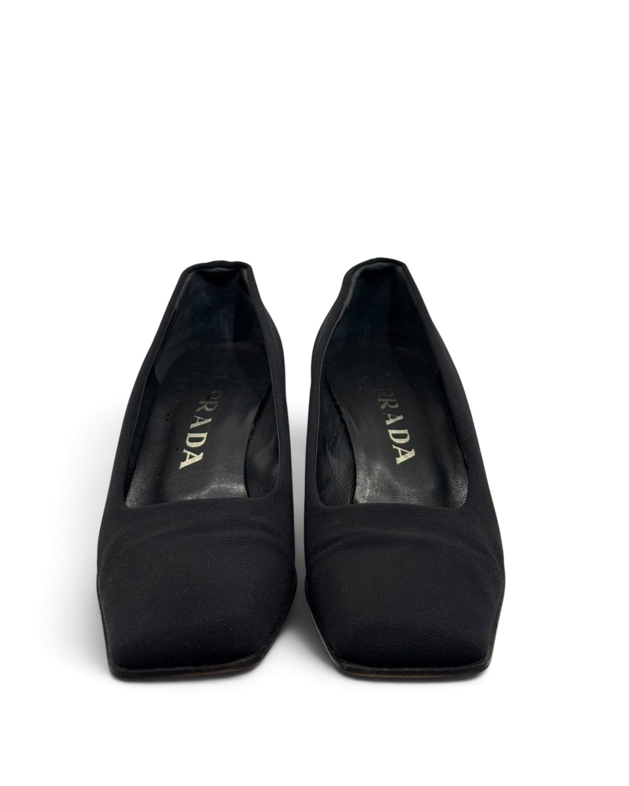 Prada Archive SS98 Geometric Sculpted Heel Square-Toe Pumps