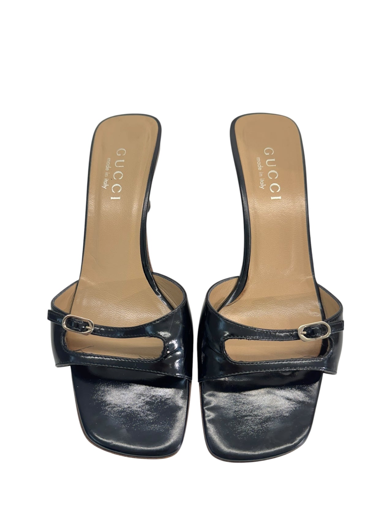 Gucci by Tom Ford Cut Out Buckle Leather Mules