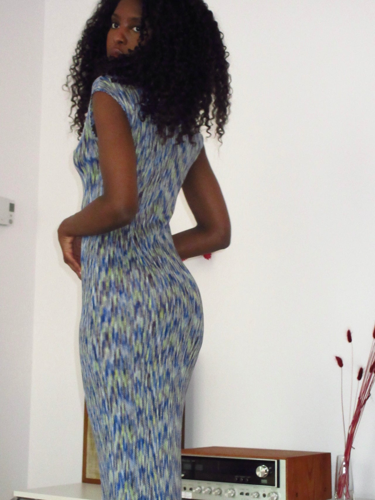 Missoni Knit Cap Sleeve Maxi Dress