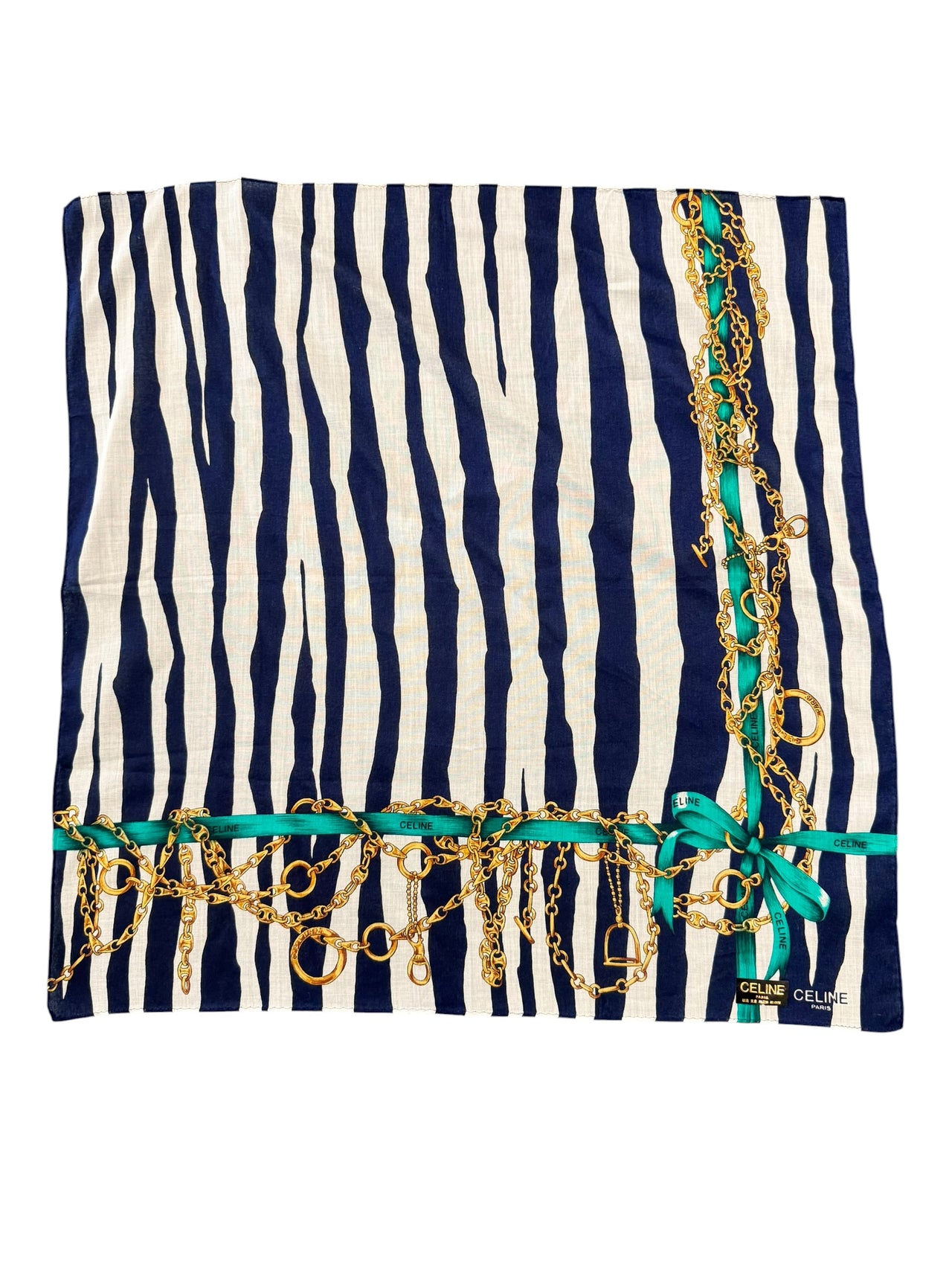 Celine Zebra Print Small Scarf