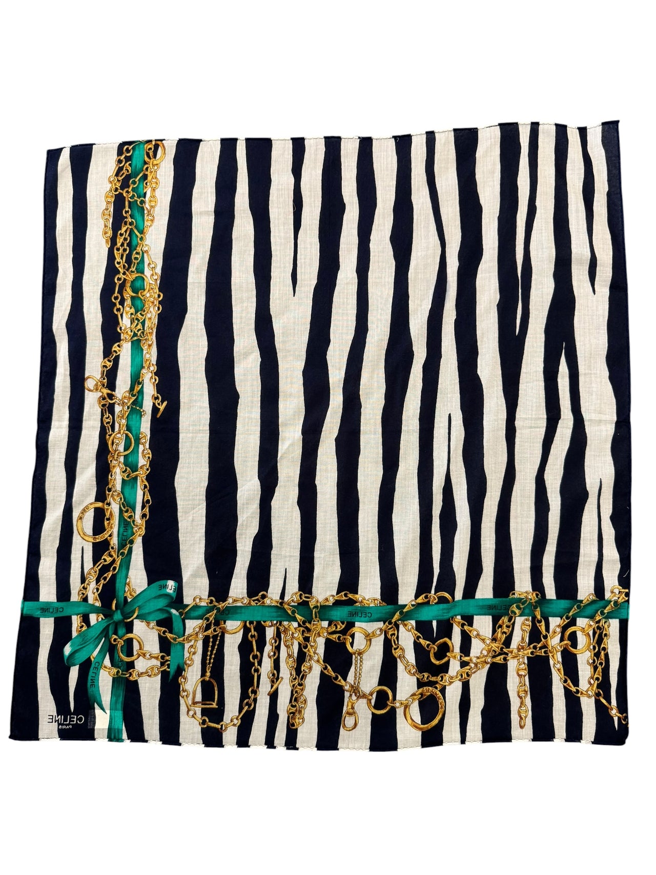 Celine Zebra Print Small Scarf