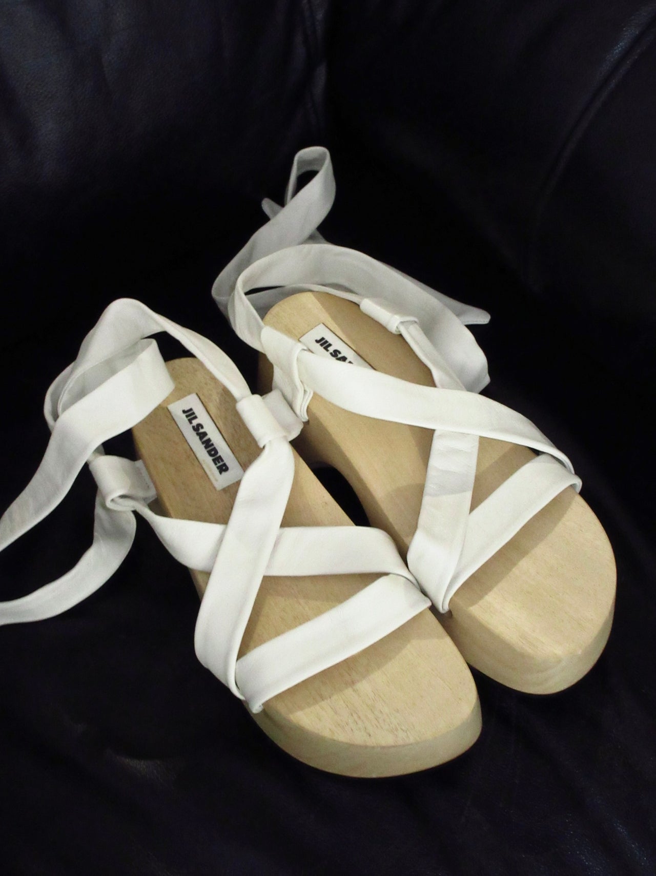 Jil Sander Lace Up Clog Sandals
