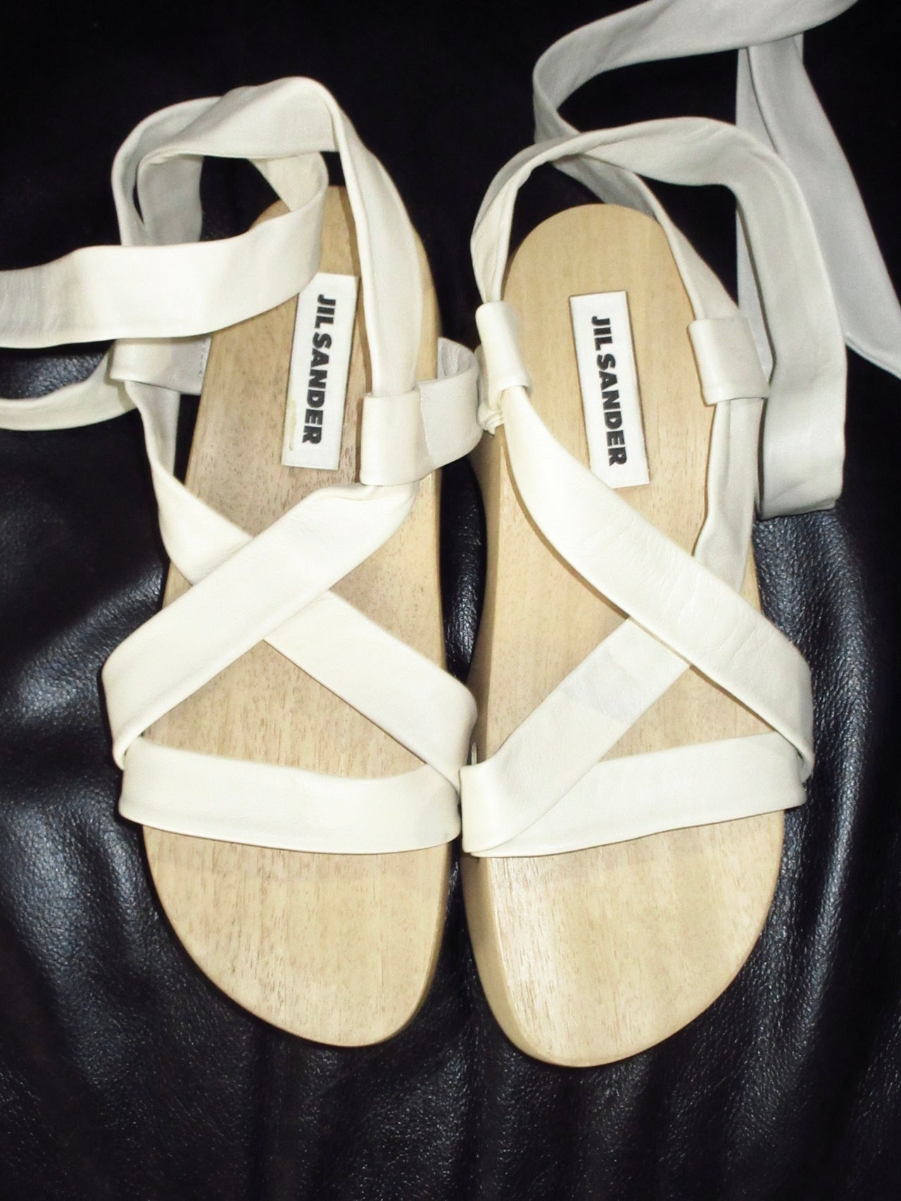 Jil Sander Lace Up Clog Sandals