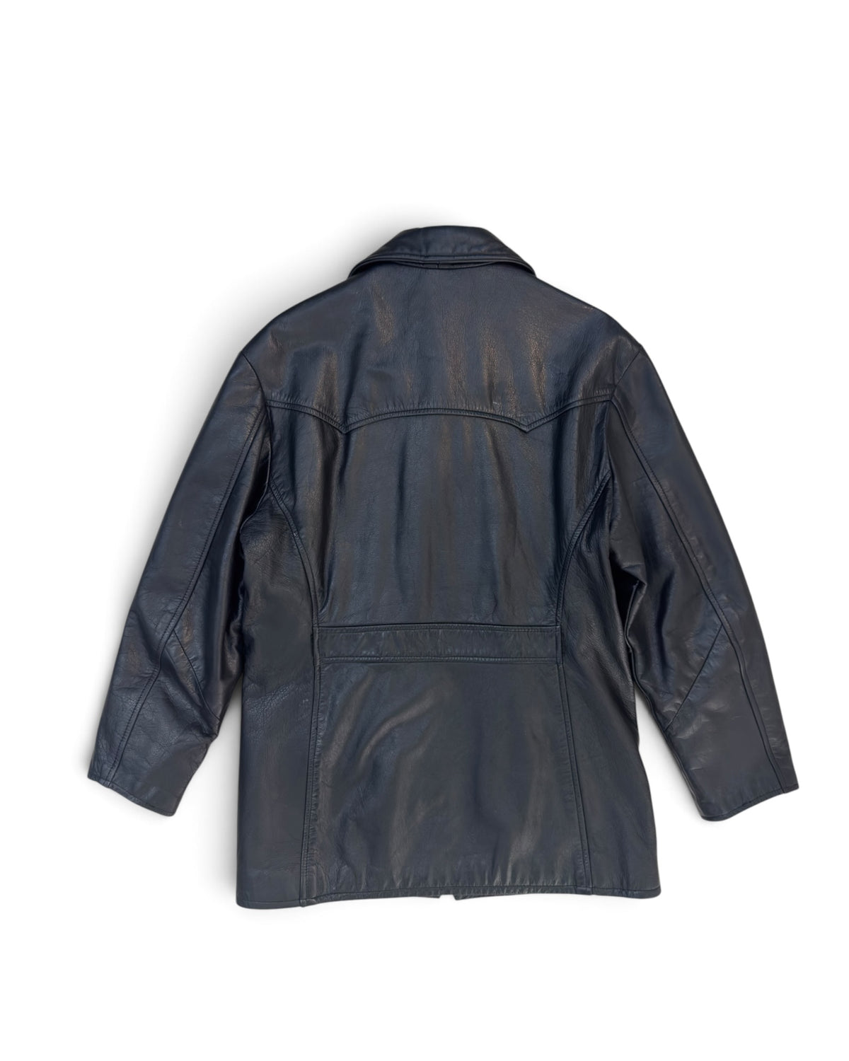 Vintage 1970s Quilted-Lined Western Leather Car Coat