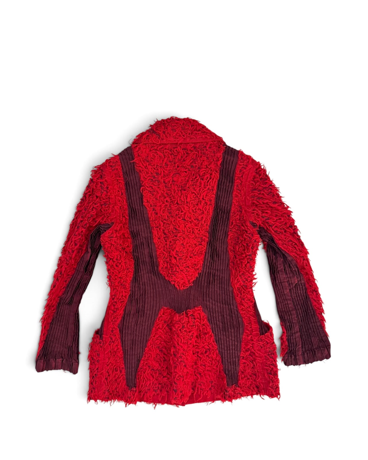 Issey Miyake Pre-Fall 2013 Shaggy Faux-Fur Pleated Blazer
