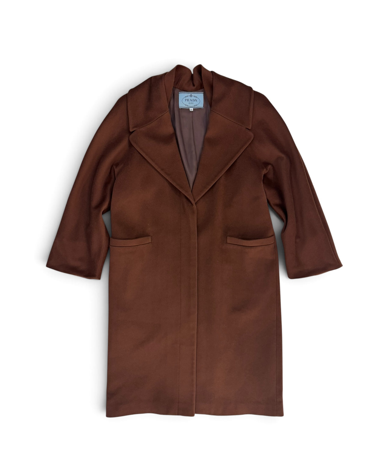 Prada Late-1990s Wool-Cashmere Shawl Collar Cocoon Coat