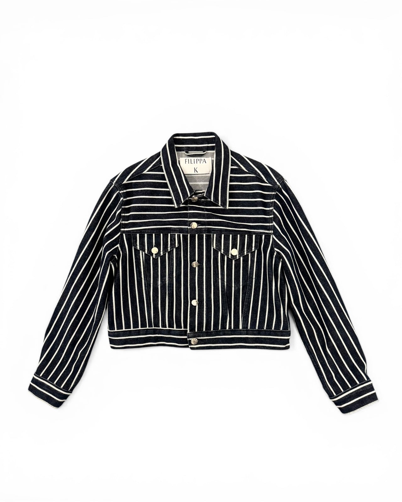 Filippa K Striped Cropped Denim Jacket