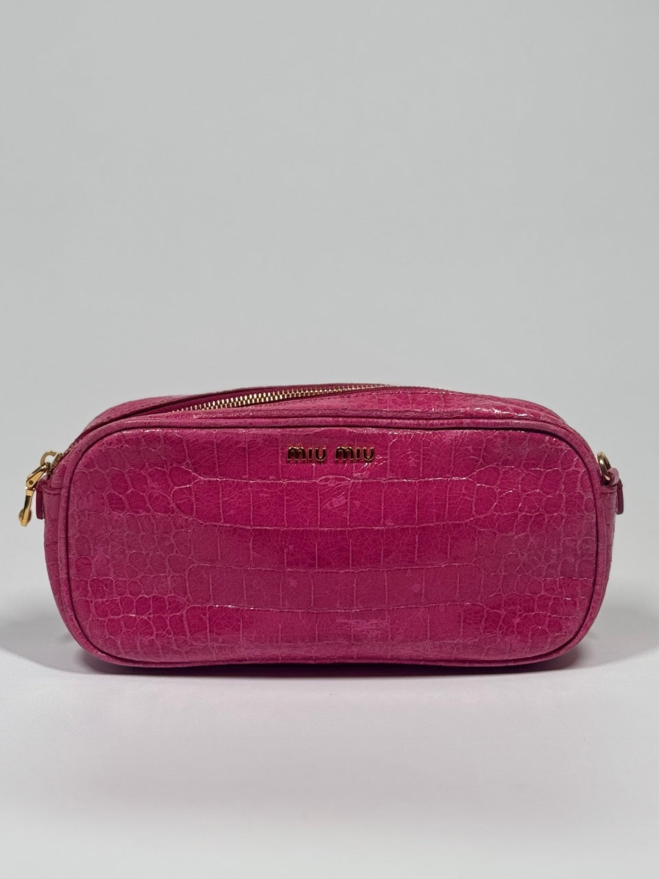 MIU MIU Croc-Embossed Clutch
