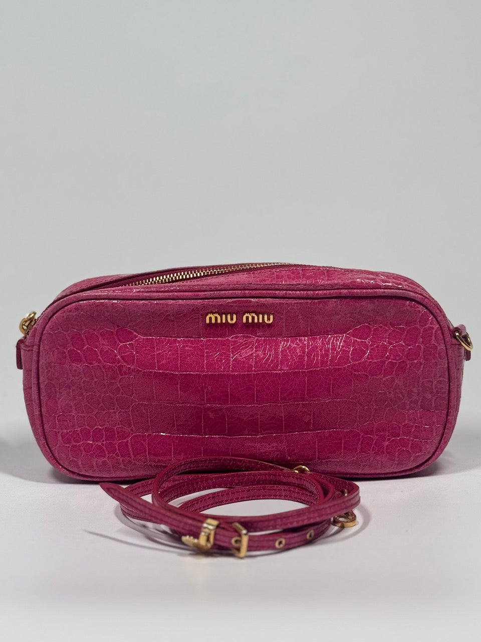 MIU MIU Croc-Embossed Clutch