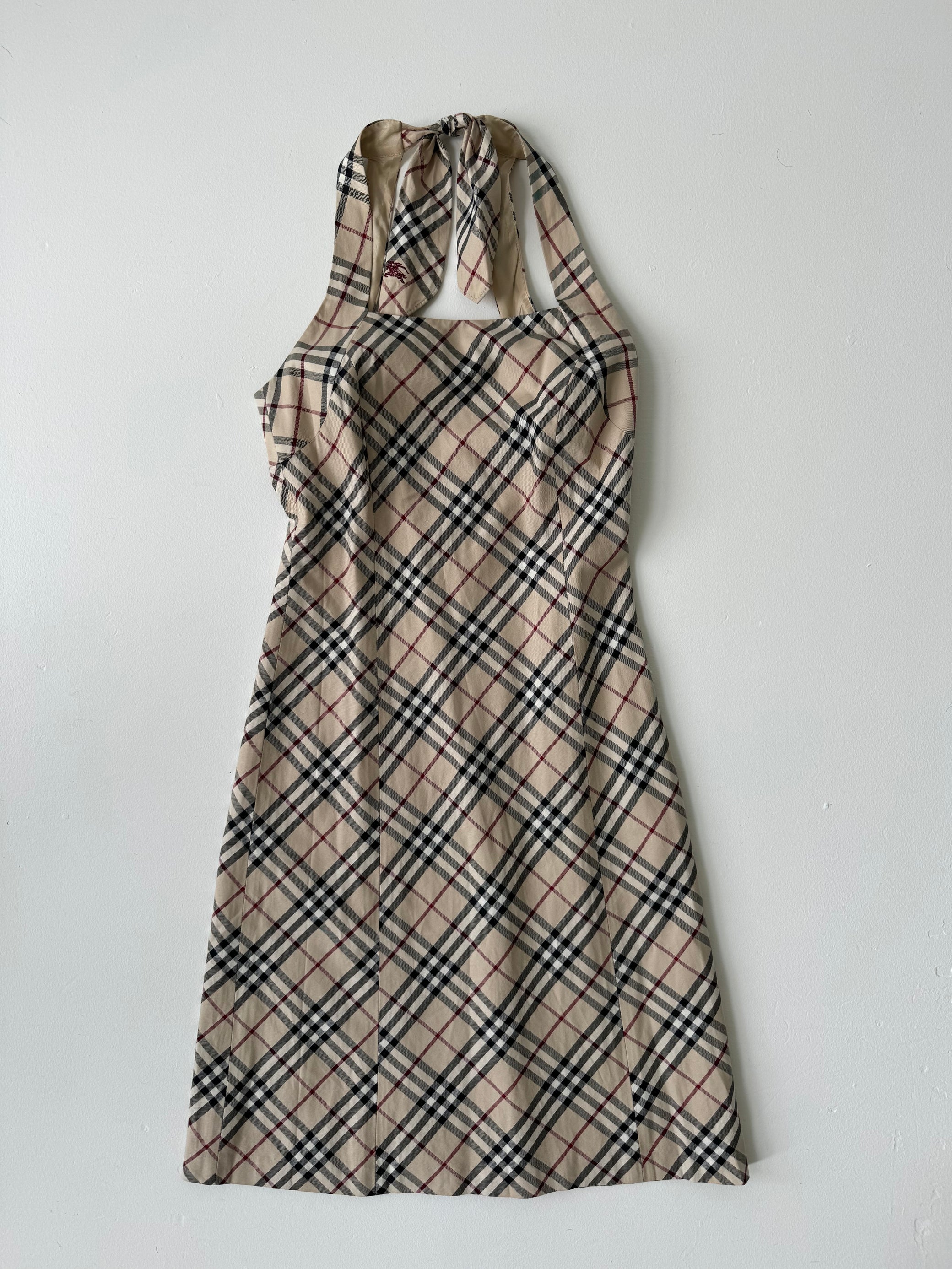 burberry dress fashion nova Burberry London Nova Check Beige Vintage Designer Stretch Bodycon Dress S Rare