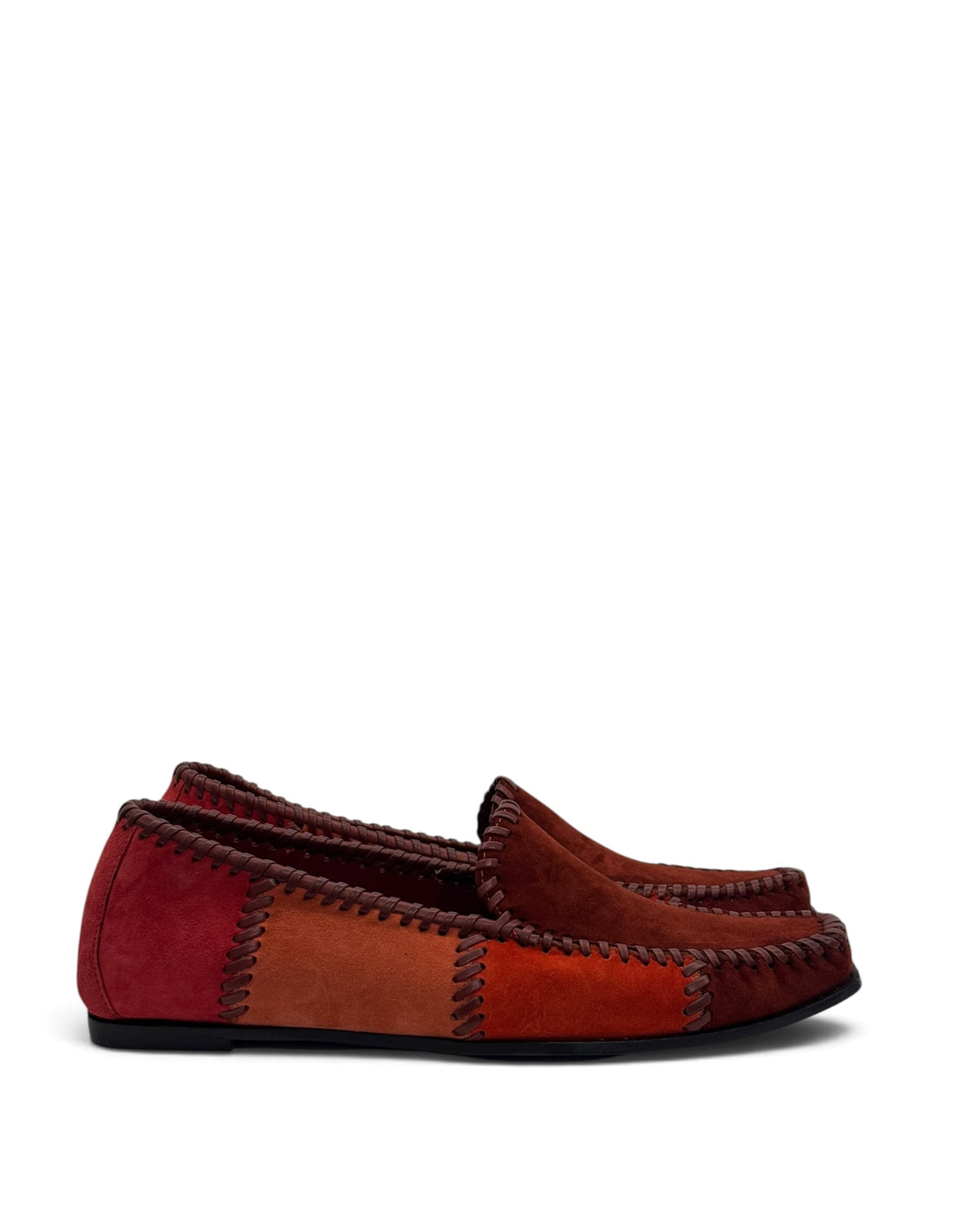 Salvatore Ferragamo Sport Vintage Colorblocked Suede Whipstitch Loafers