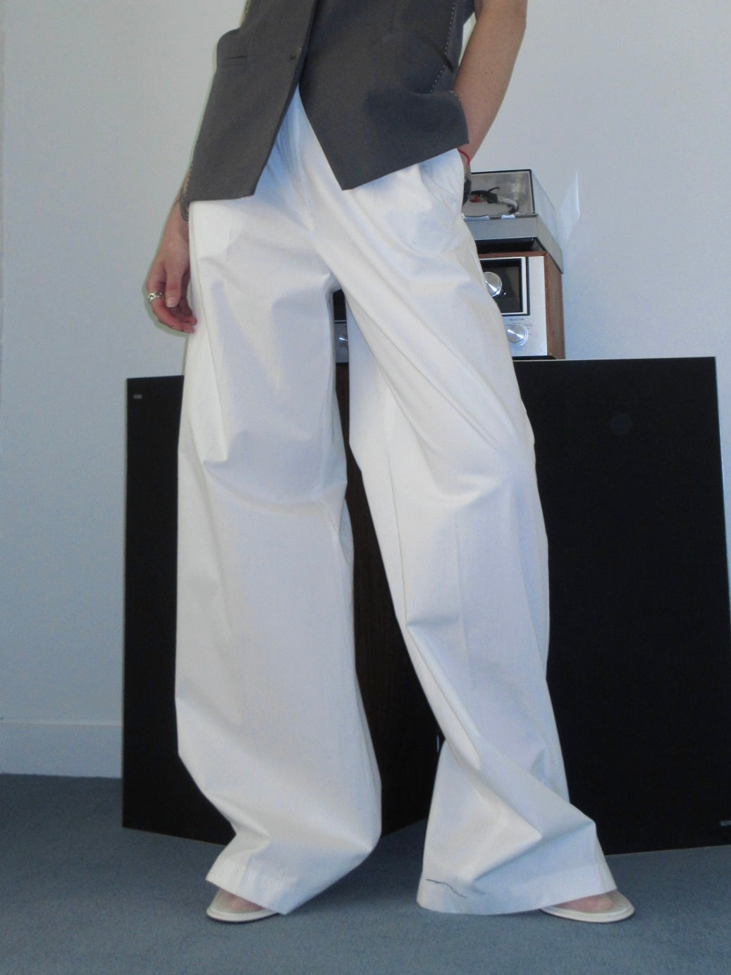 Sportmax Wide Leg Nylon Blend Pants