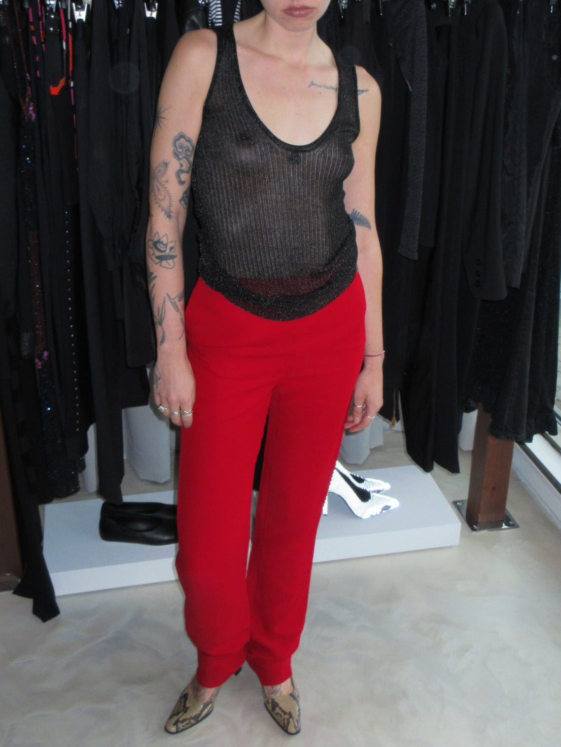 Dsquared2 Metallic Sheer Ribbed Tank Top