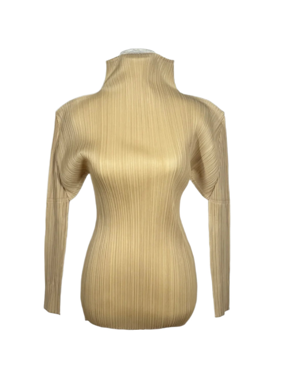 Issey Miyake Pleated Mock Neck Top