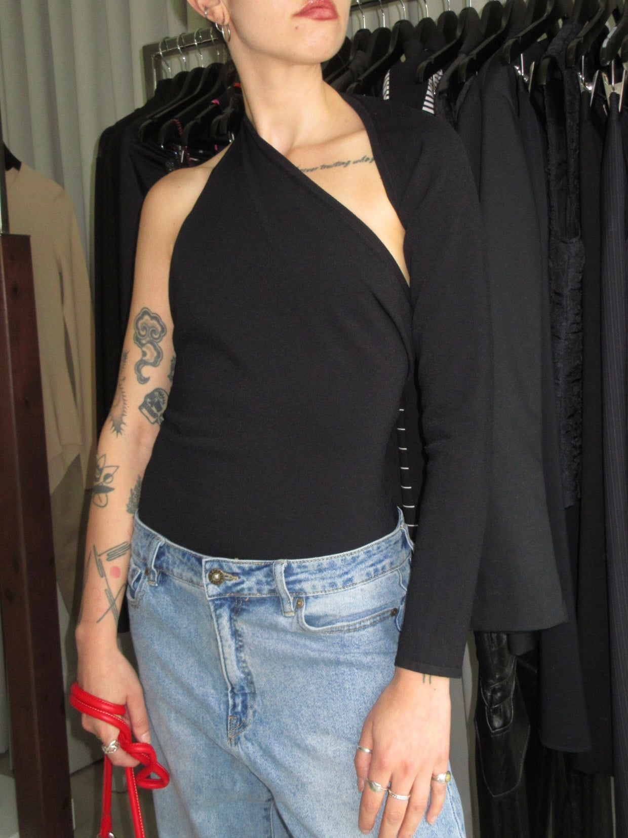 Alaïa One-Sleeve Bodysuit