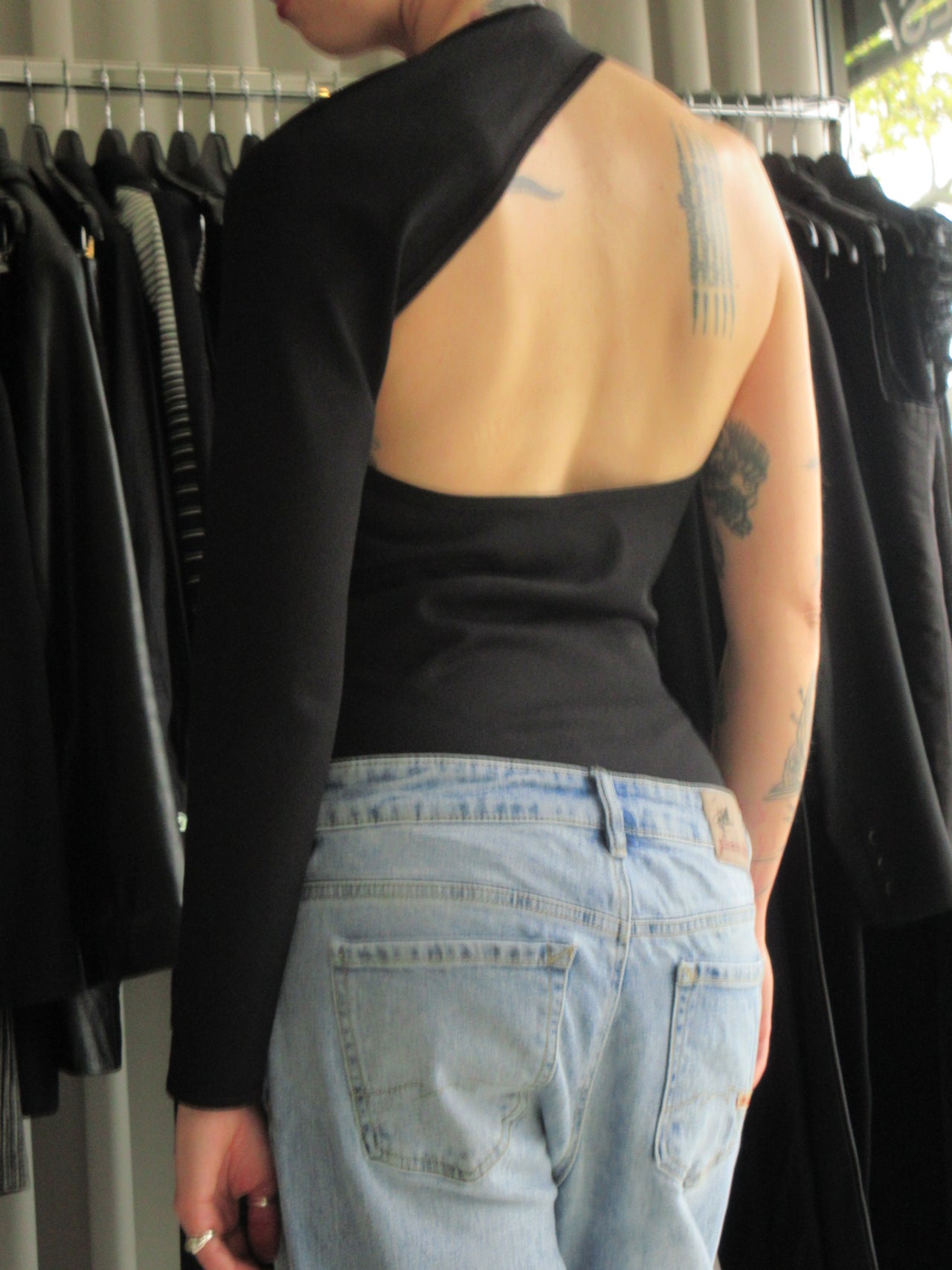 Alaïa One-Sleeve Bodysuit