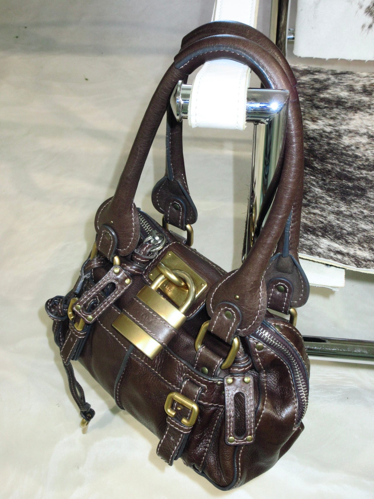 Chloé Mini Paddington Bag in Chocolate Brown