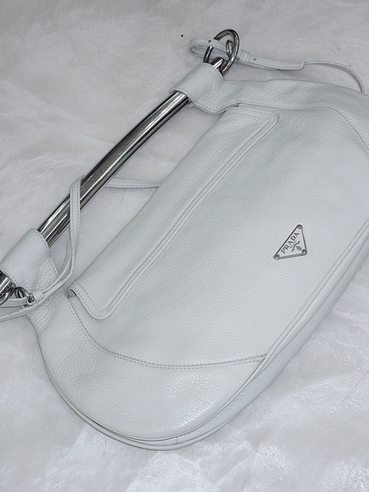 Prada Vitello Metal Bar Shoulder Bag