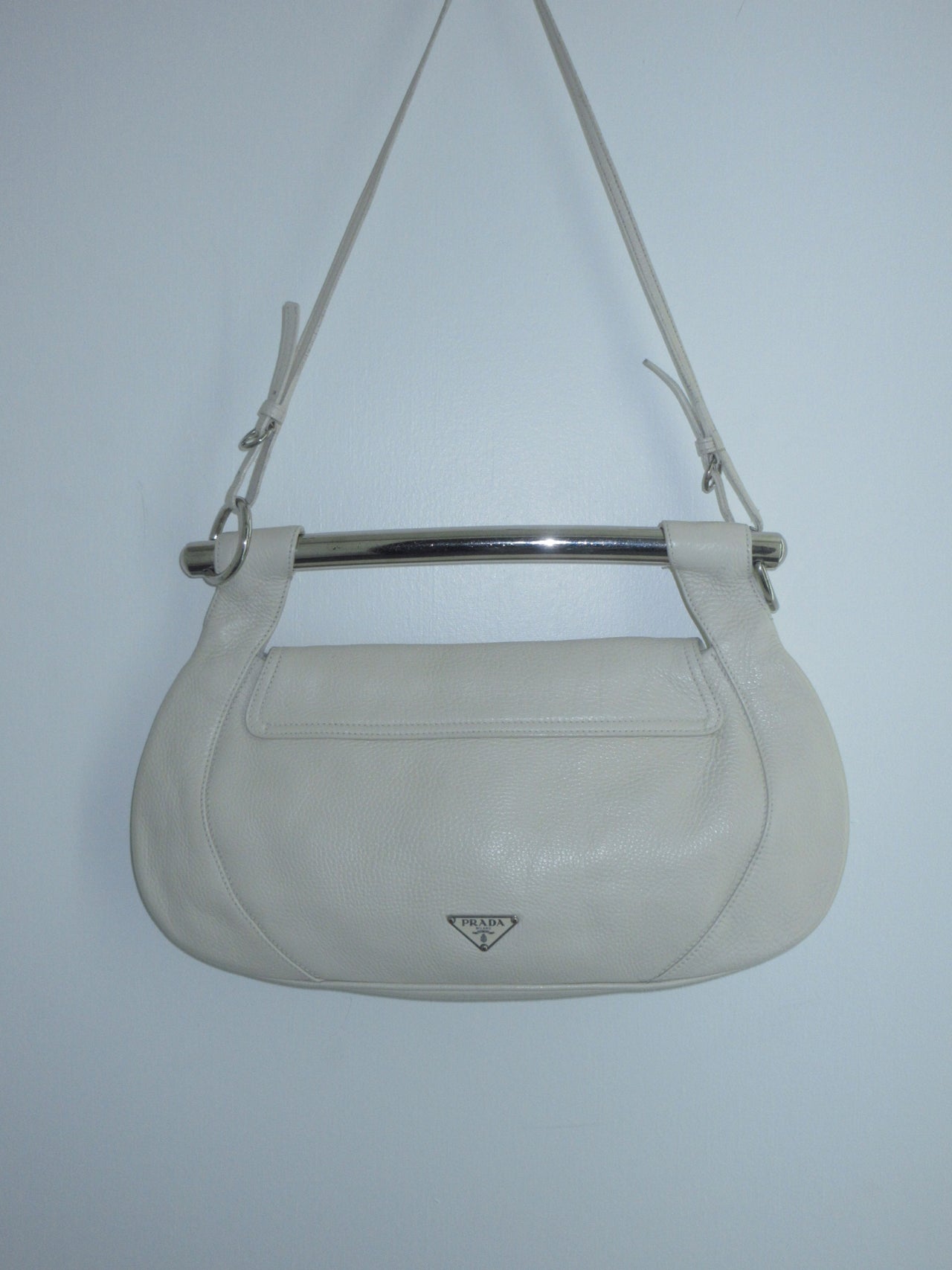 Prada Vitello Metal Bar Shoulder Bag