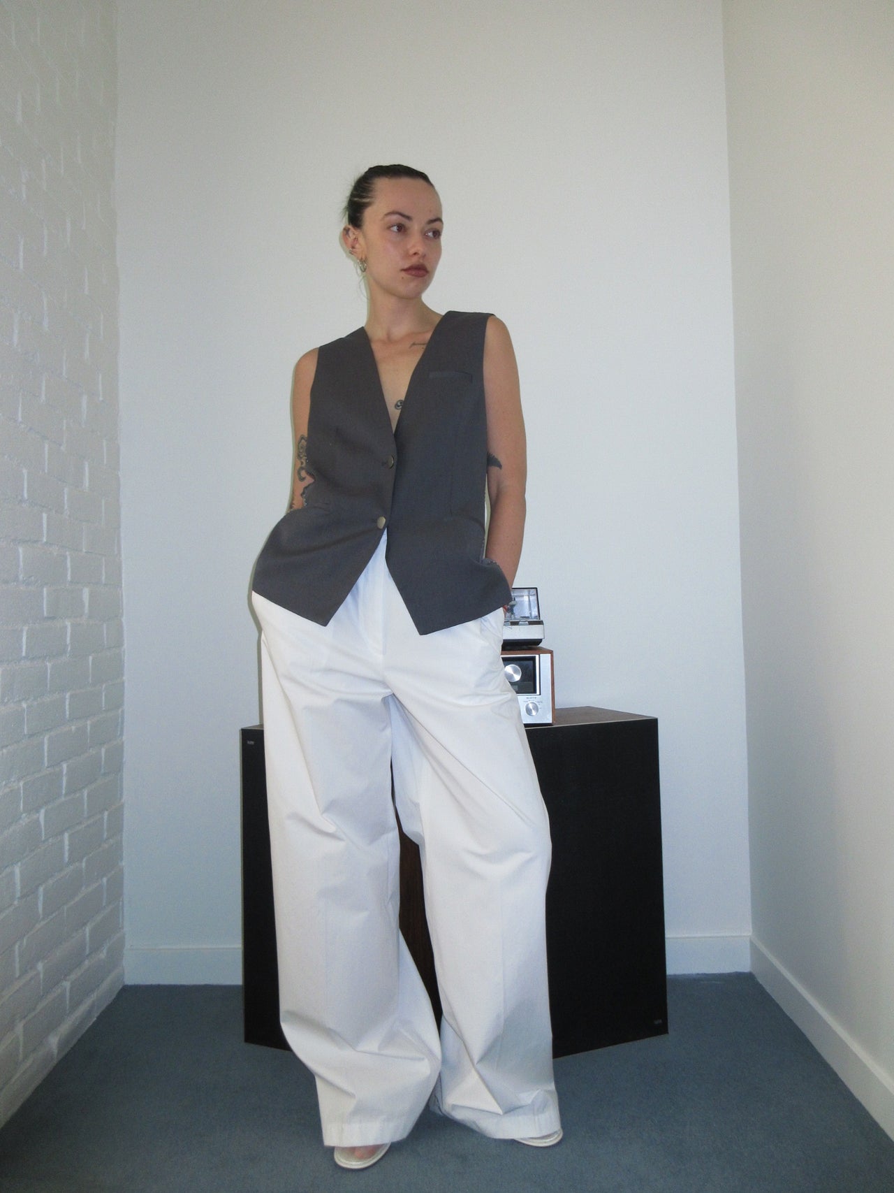 Sportmax Wide Leg Nylon Blend Pants