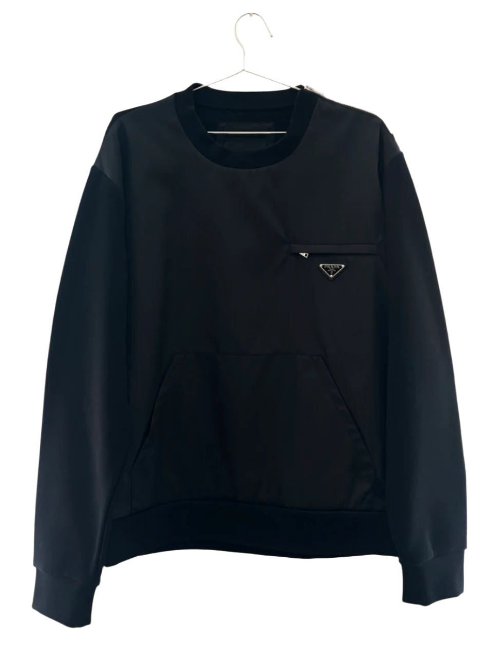Prada Black Re-Nylon Jersey Sweatshirt