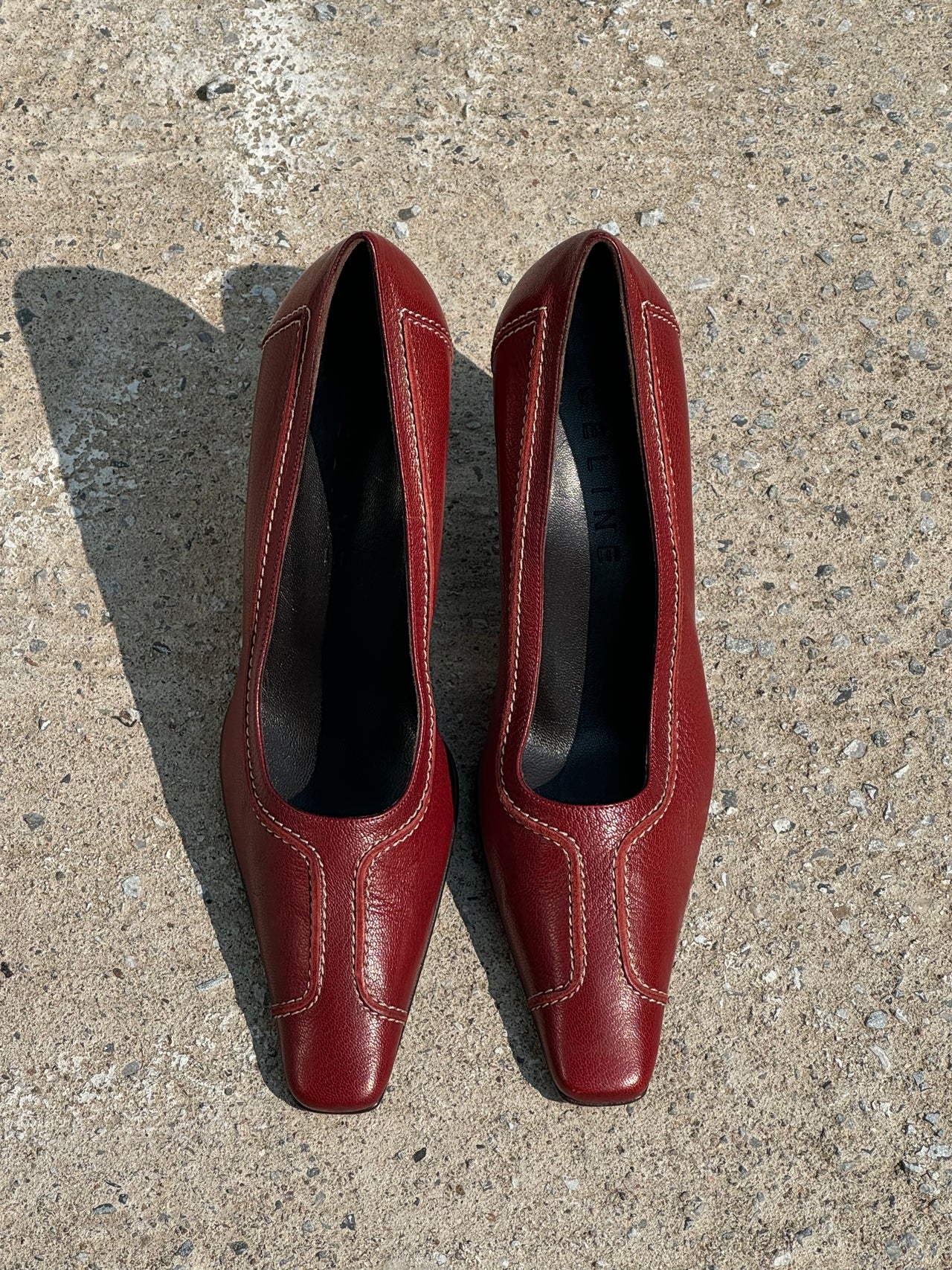 Céline Leather Square Toe Pumps