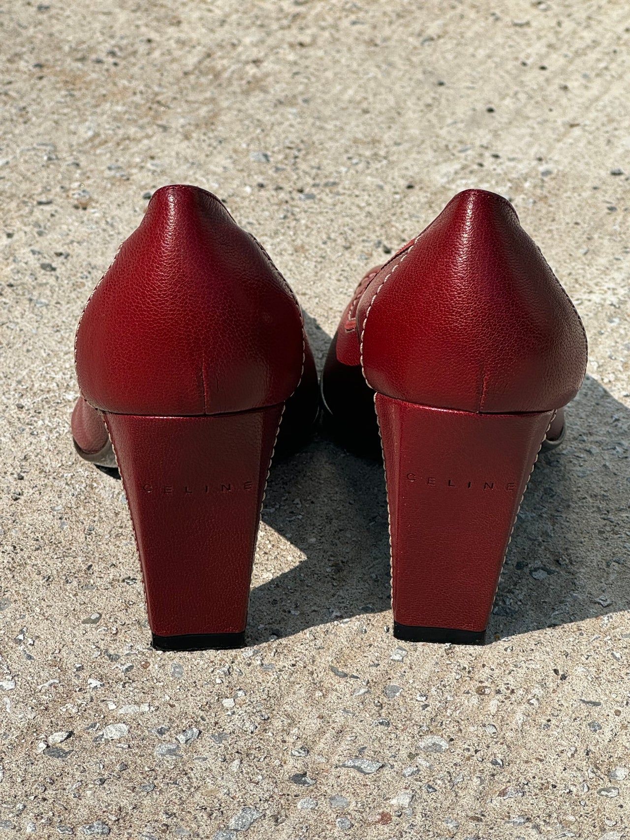 Céline Leather Square Toe Pumps