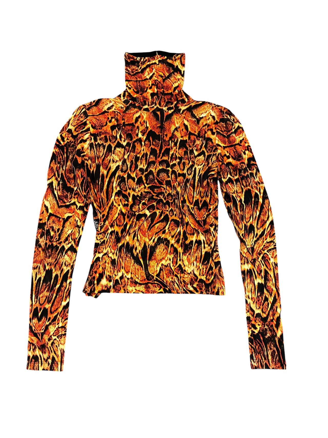 Just Cavalli Leopard Print Turtleneck Top