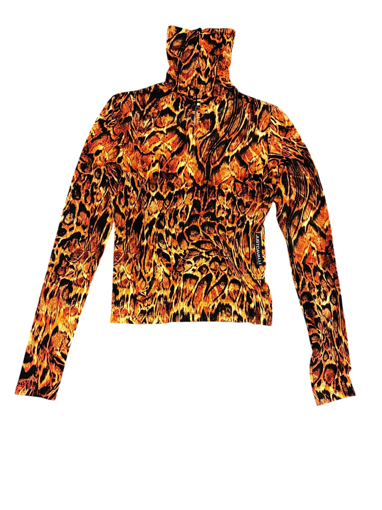 Just Cavalli Leopard Print Turtleneck Top