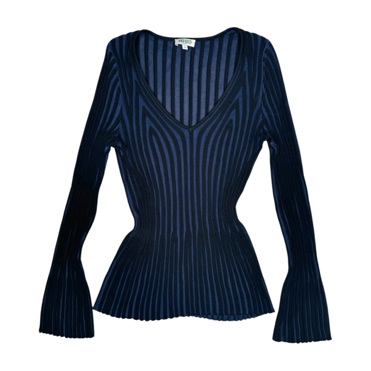 Kenzo Bell Sleeve Ribbed Top