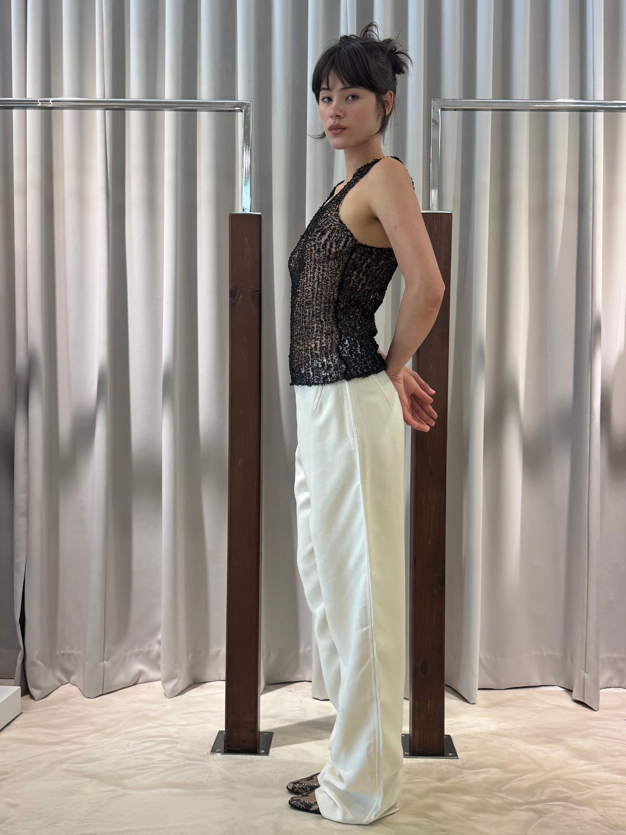 Valentino 100% Silk Wide-Leg Trousers