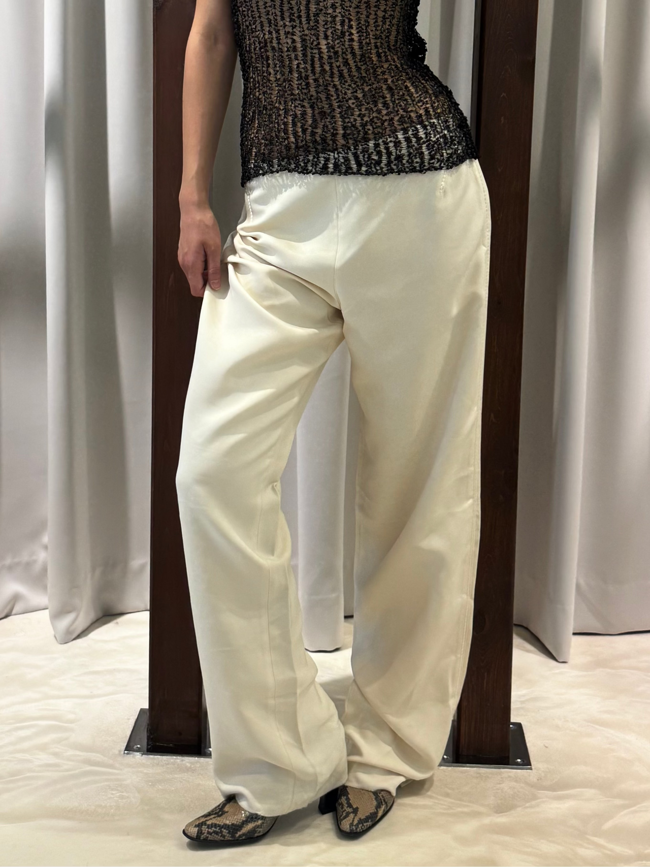Valentino 100% Silk Wide-Leg Trousers