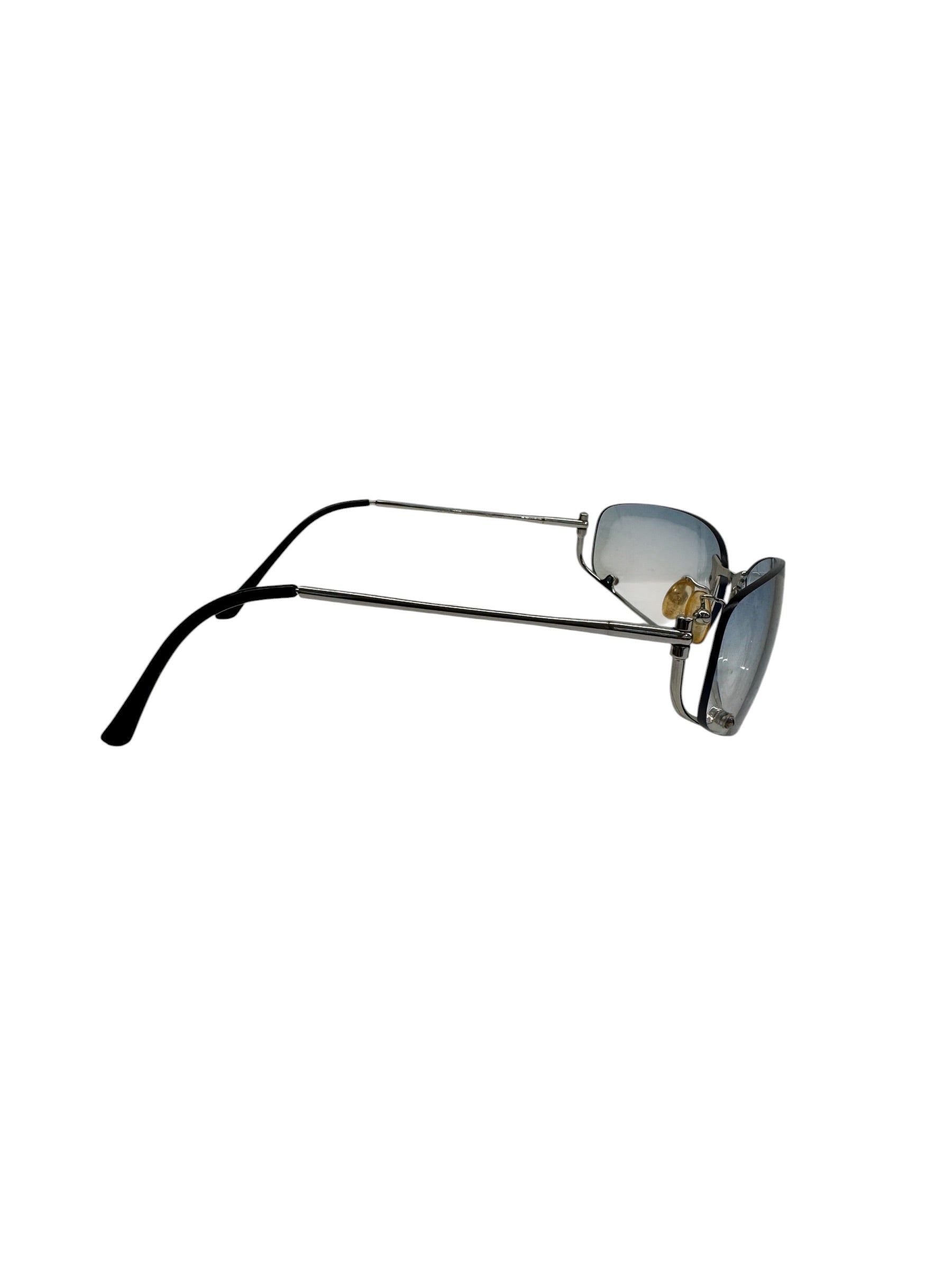 Prada Vintage Rimless Blue Gradient Sunglasses | LE DEPARTMENT